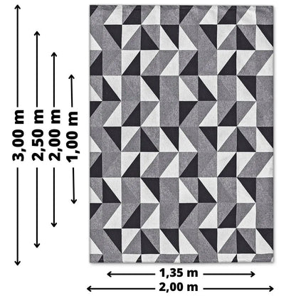 Tapete Jacquard Losango -  Preto (5 Tamanhos)