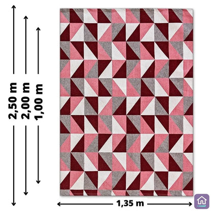 Tapete Jacquard Losango -  Vermelho (3 Tamanhos)