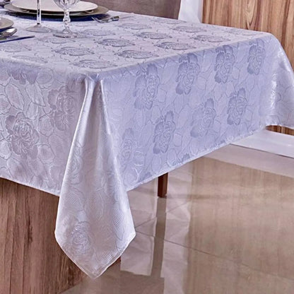 Toalha de Mesa Jacquard - Floral Gelo