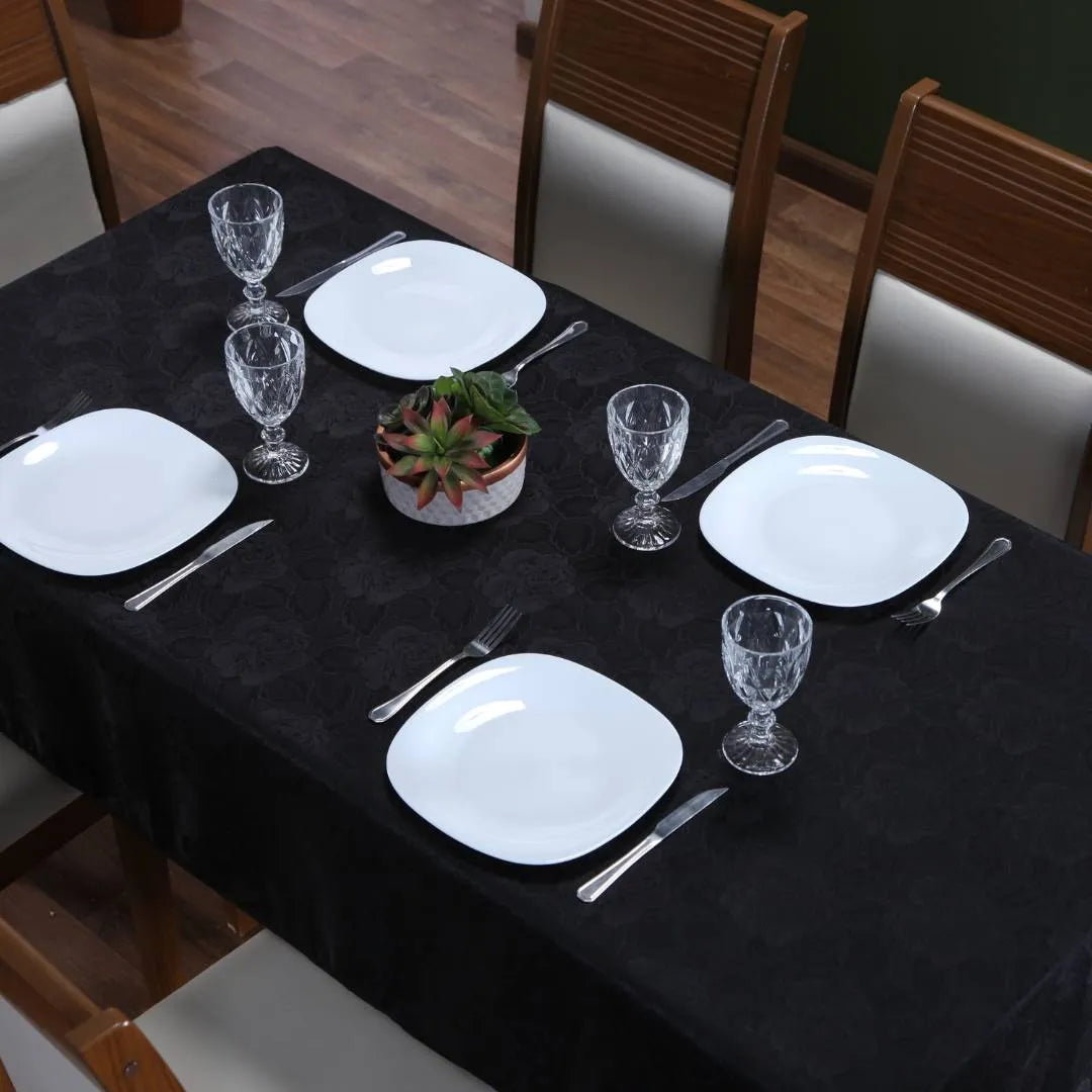 Toalha de Mesa Jacquard - Preta