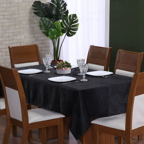 Toalha de Mesa Jacquard - Preta