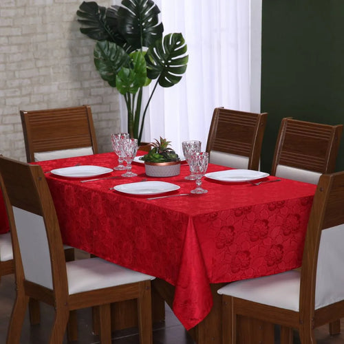 Toalha de Mesa Jacquard - Vermelha