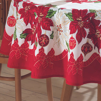 Toalha de Mesa Natalina Redonda - Vermelho