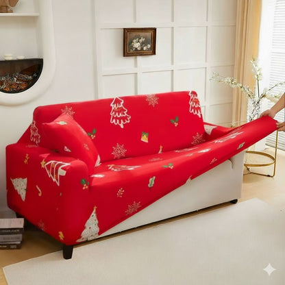 Capa de Sofá  Natalina  Spandex Special - Vermelho Encantado
