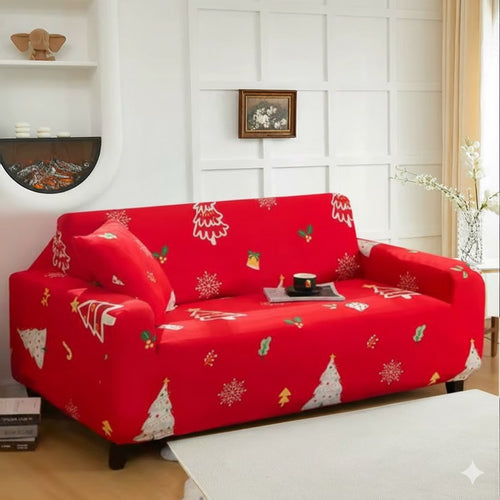 Capa de Sofá  Natalina  Spandex Special - Vermelho Encantado