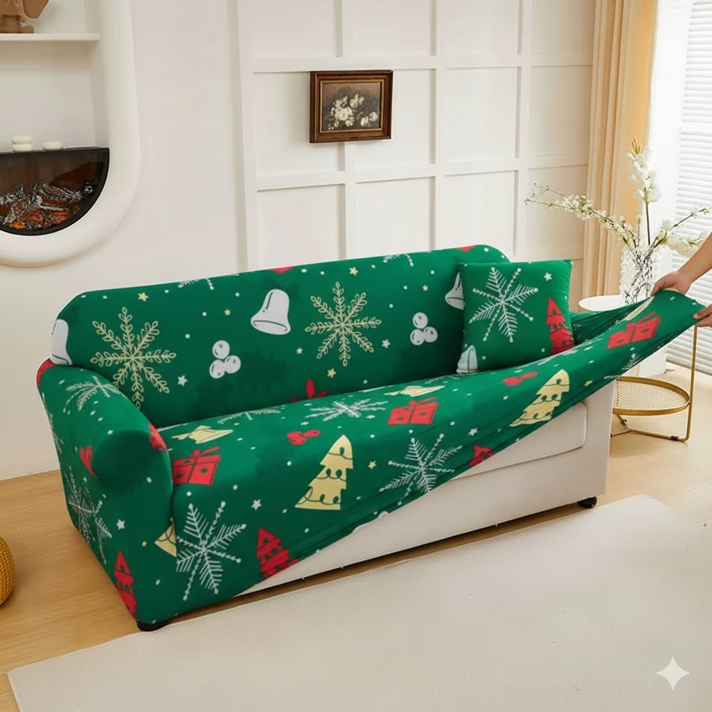Capa de Sofá Natalina  Spandex Special - Pinheiro Encantado