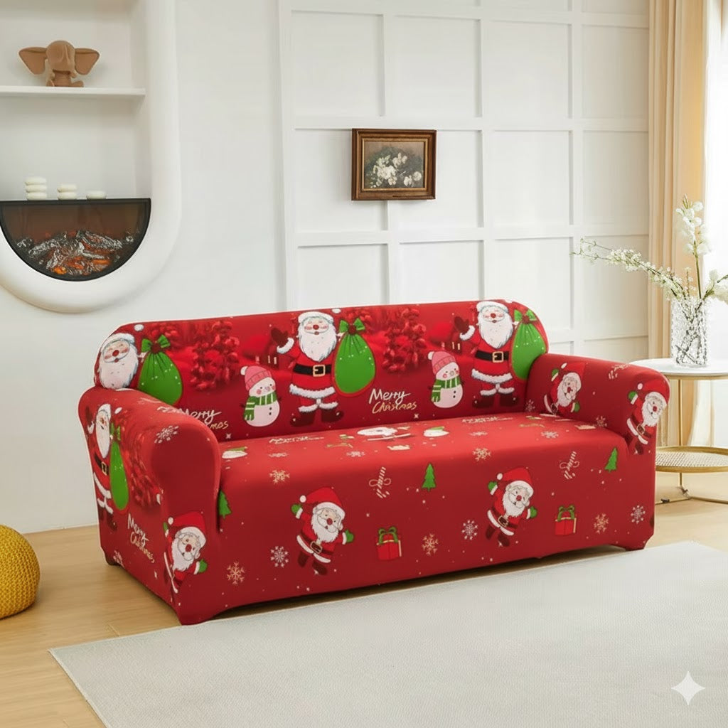 Capa de Sofá  Natalina Spandex Special - Noel Mágico