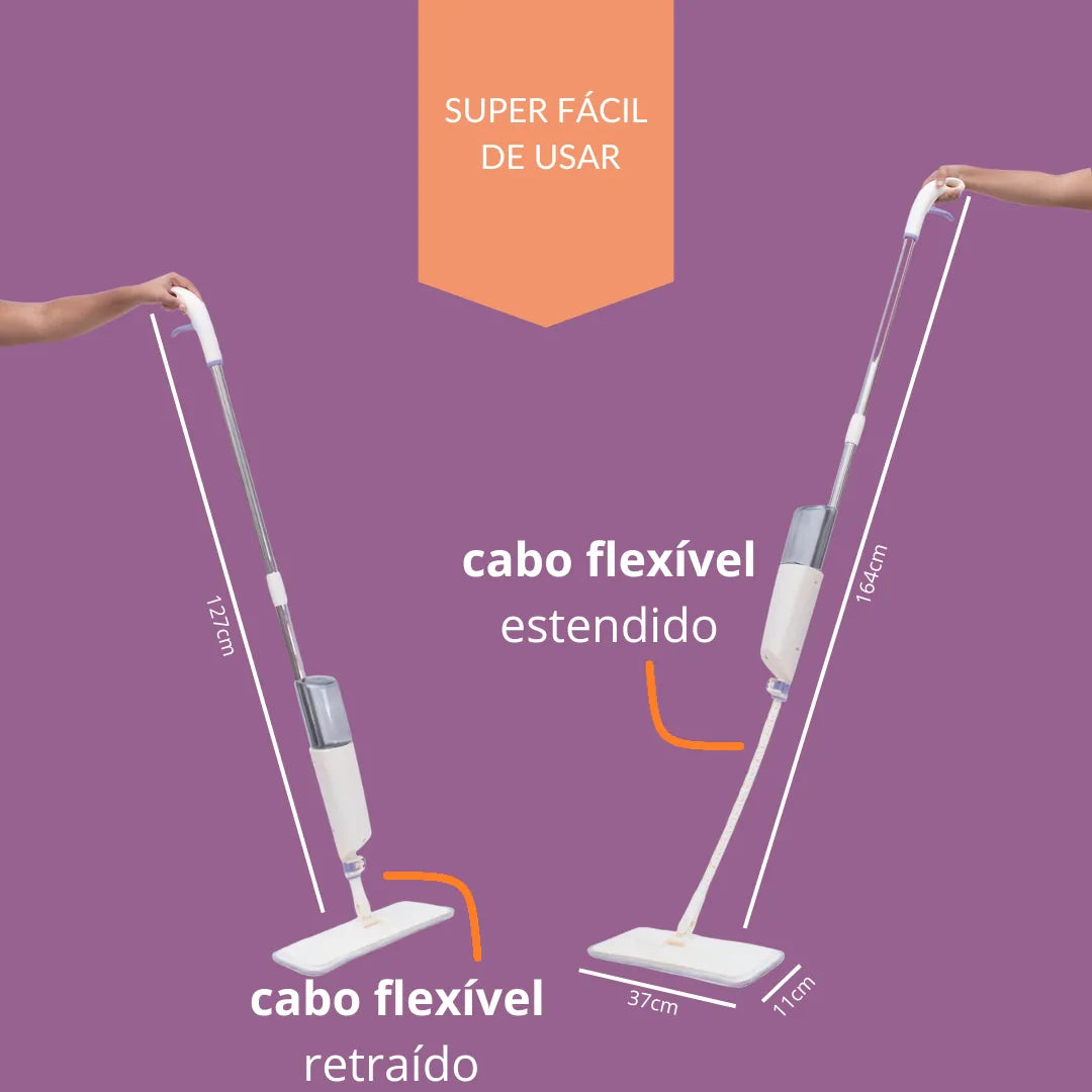Vassoura Mop Inteligente Flexível Spray