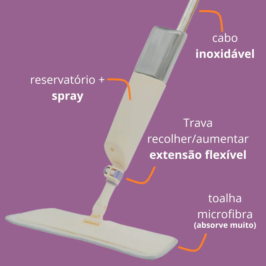 Vassoura Mop Inteligente Flexível Spray