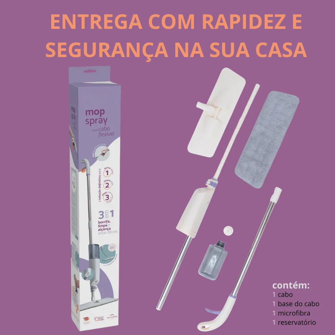 Vassoura Mop Inteligente Flexível Spray