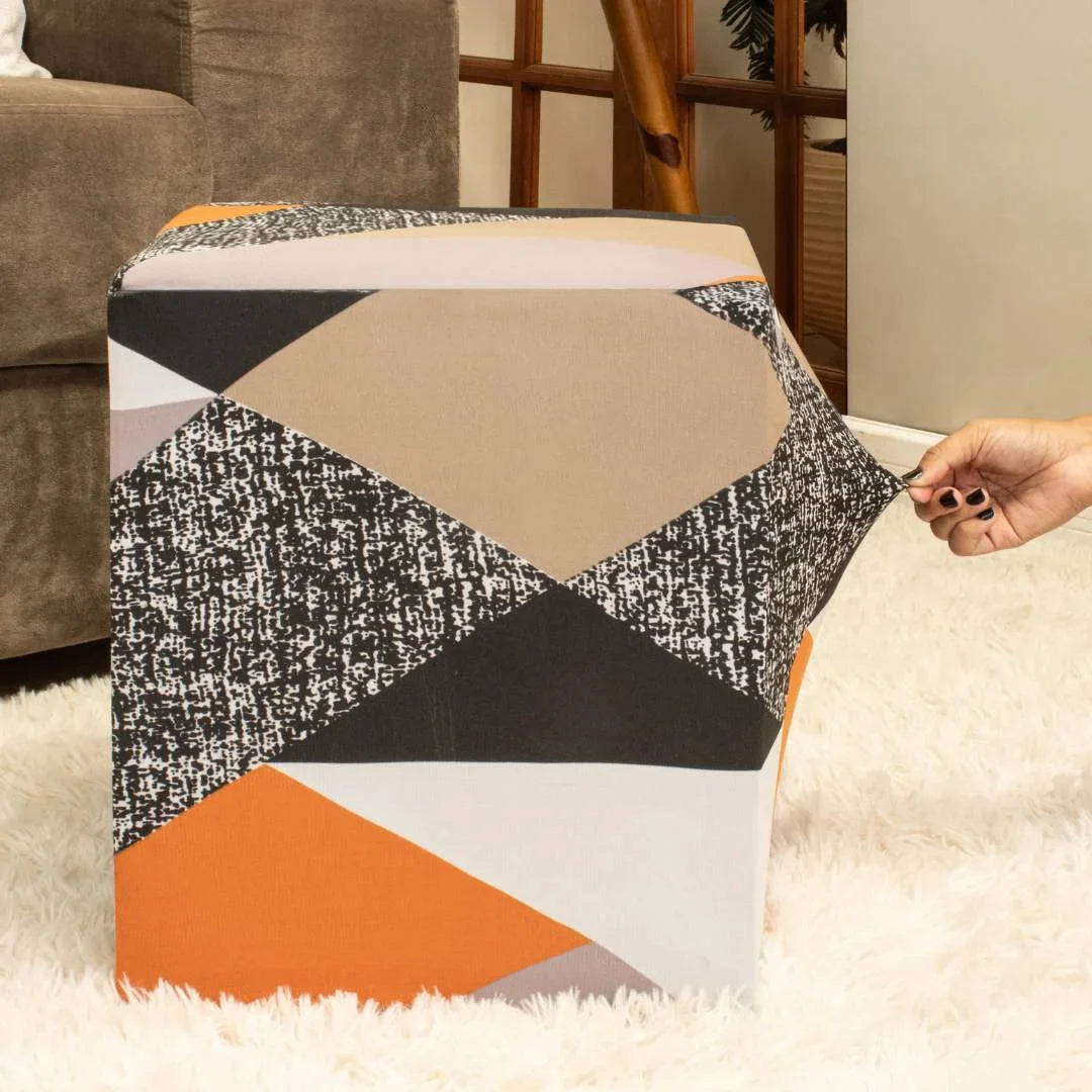 Kit 2 Capa para Puff Quadrado - Sueter e Preto