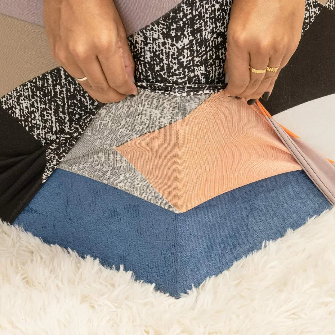 Kit 2 Capa para Puff Quadrado - Sueter e Preto