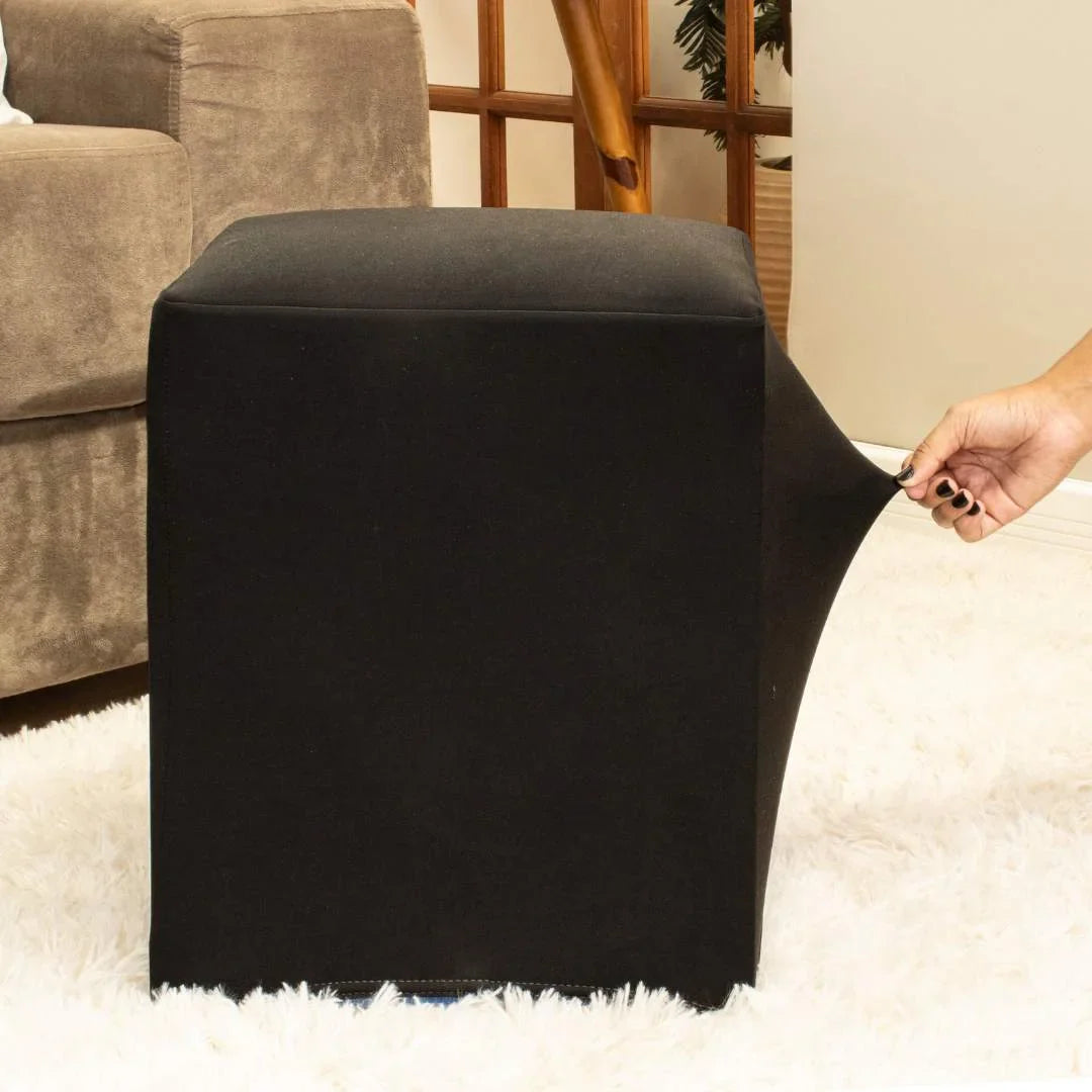 Kit 2 Capa para Puff Quadrado - Sueter e Preto