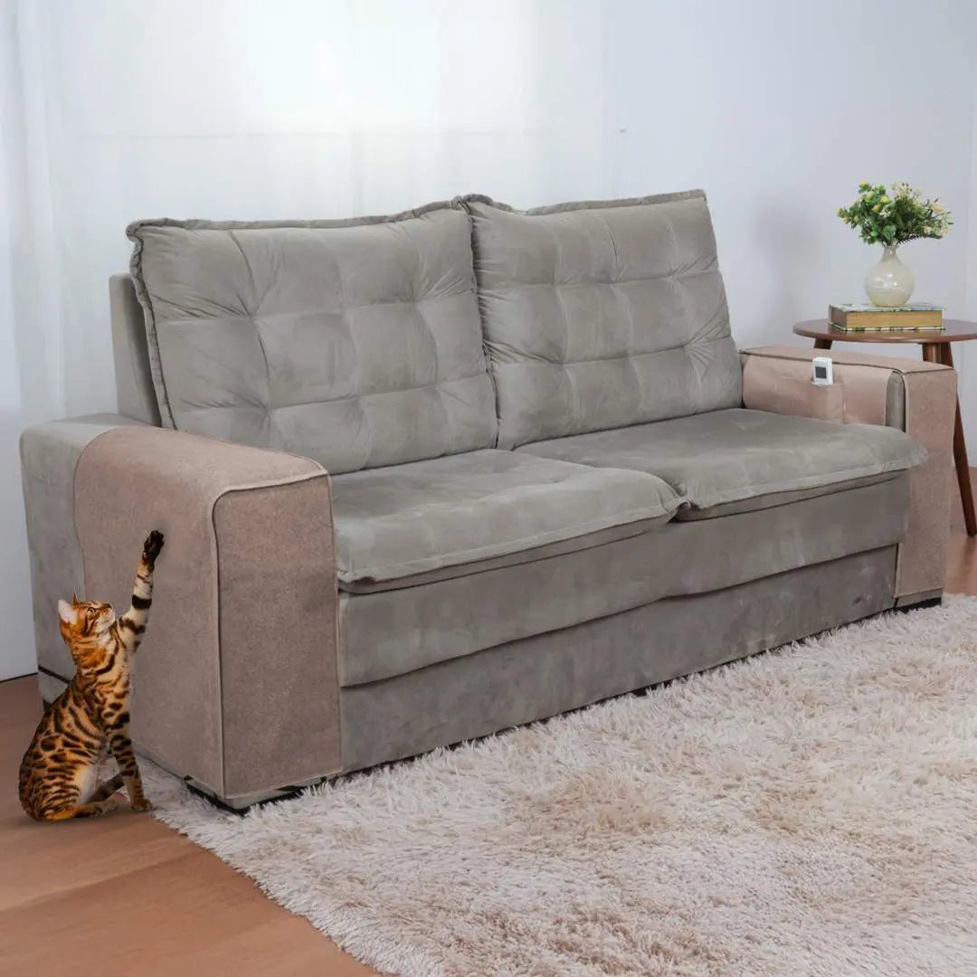 Protetor Braço de Sofá Arranhador para Gatos Kit 2 - Bege