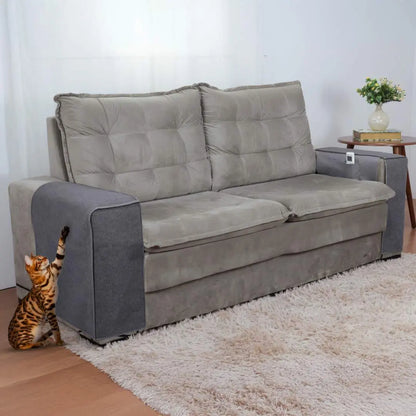 Protetor Braço de Sofá Arranhador para Gatos Kit 2 - Cinza