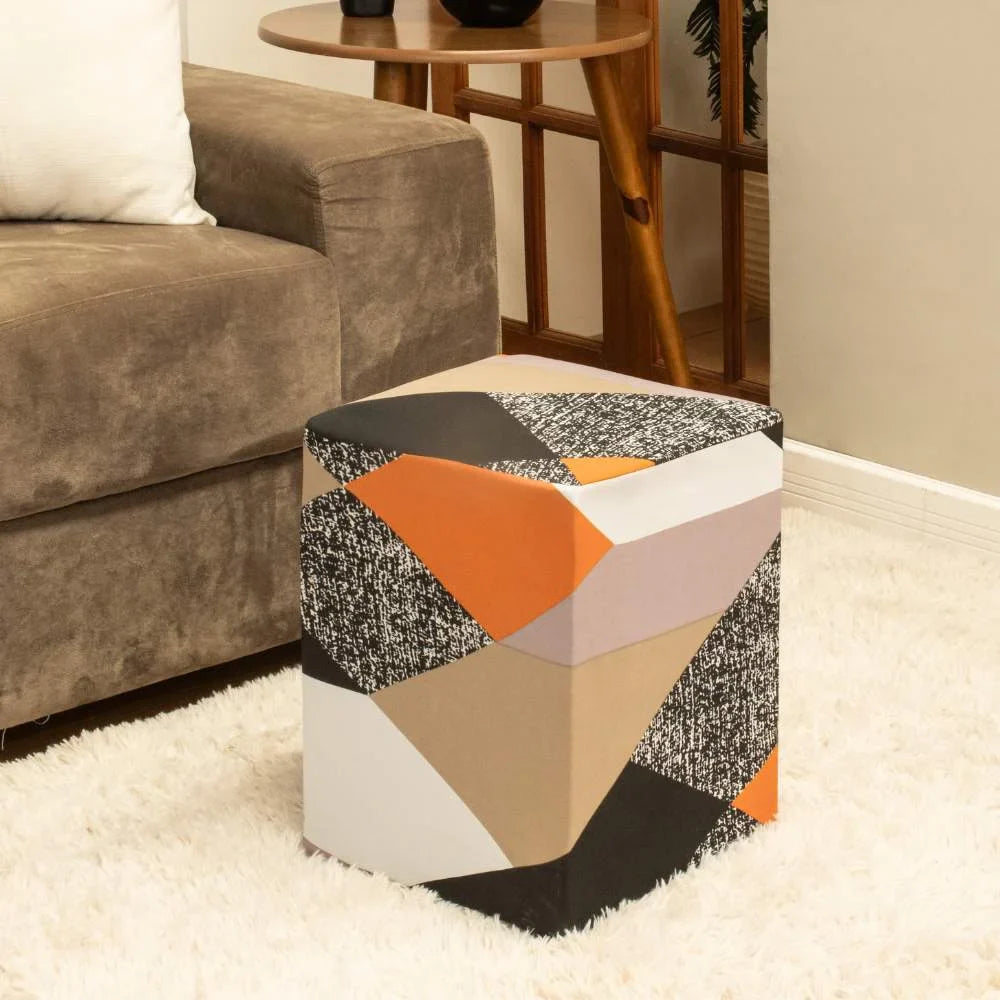 Kit 2 Capa para Puff Quadrado - Sueter e Preto