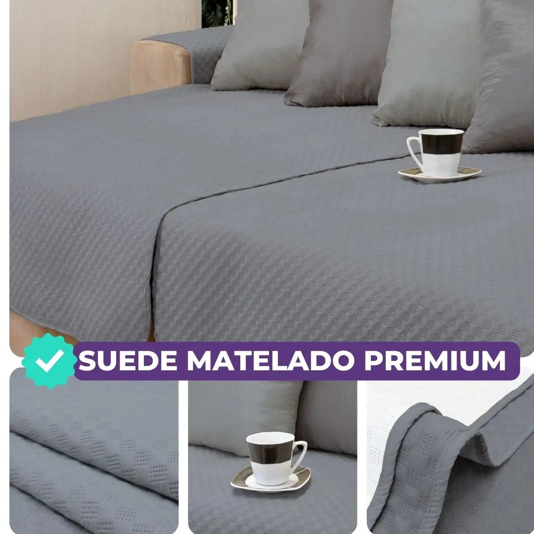 Capa Protetora Arranhão Gato Sofá Retrátil Boutique - Cinza Escuro