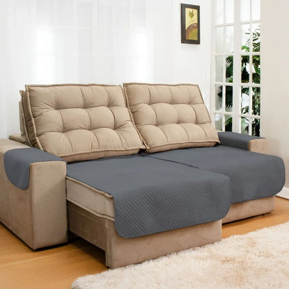 Capa Protetora Arranhão Gato Sofá Retrátil Boutique - Cinza Escuro