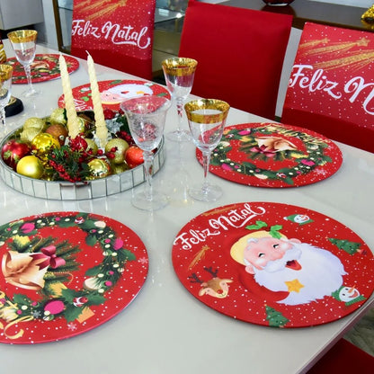 Sousplat de Natal - Kit 2 Noel Vermelho